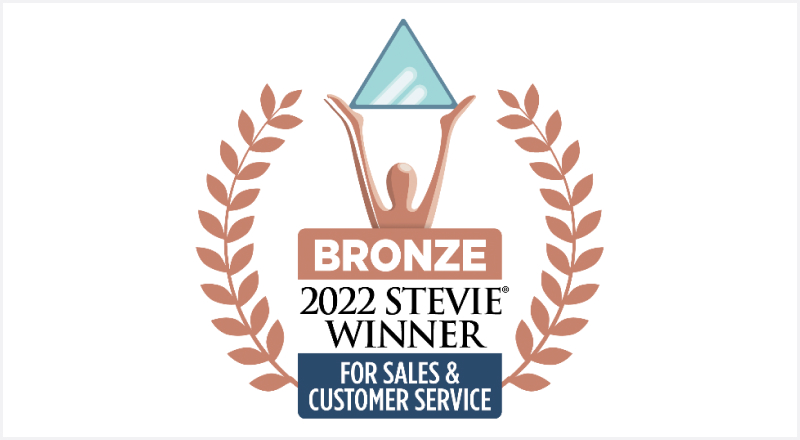 Bronze 2022 Stevie Winner for Sales and Customer Service