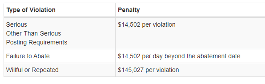 Automating Safety - 1 - Type of Violation Chart