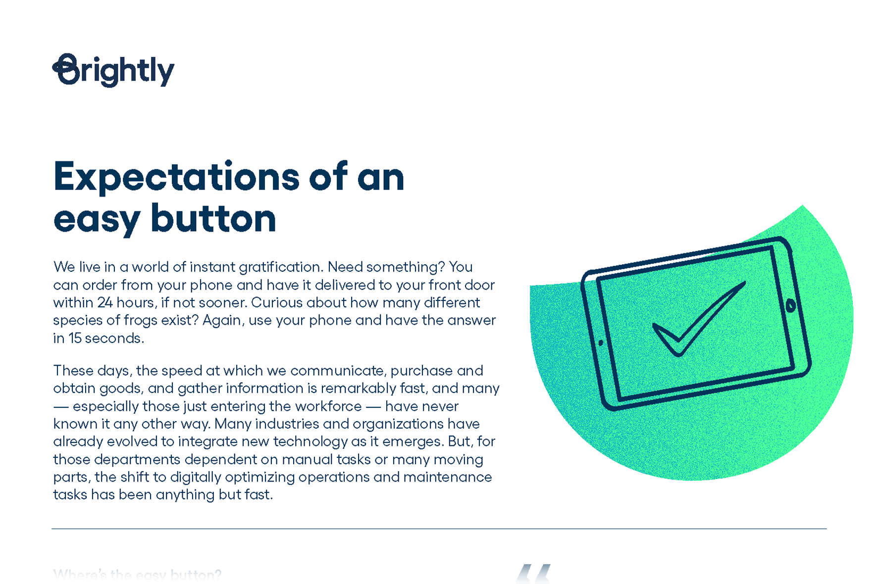 Expectations of an easy button preview