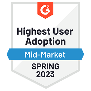 G2 Highest User Adoption Mid-Market Spring 2023