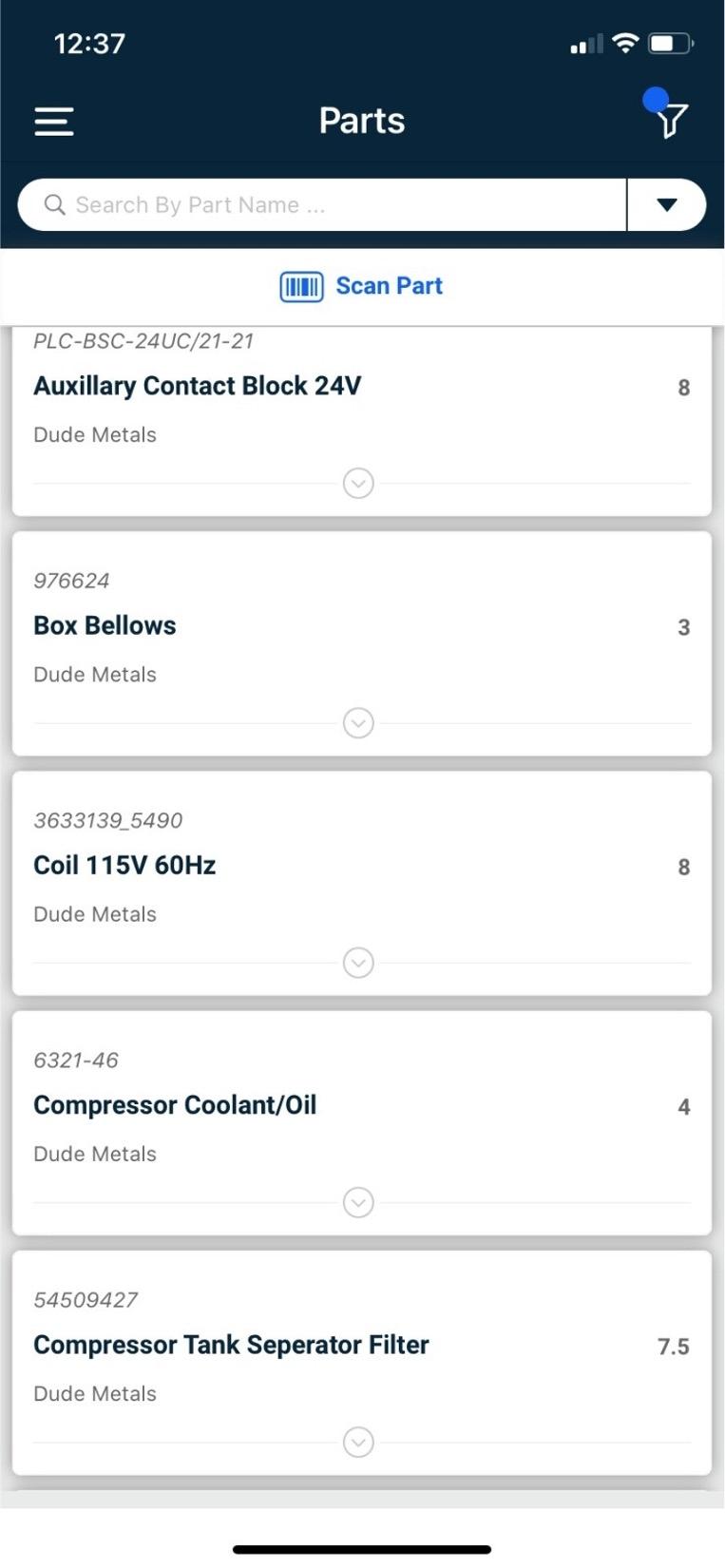 CMMS Spare Part Optimization Part List for CMMS