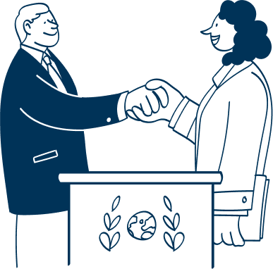 people shaking hands at podium