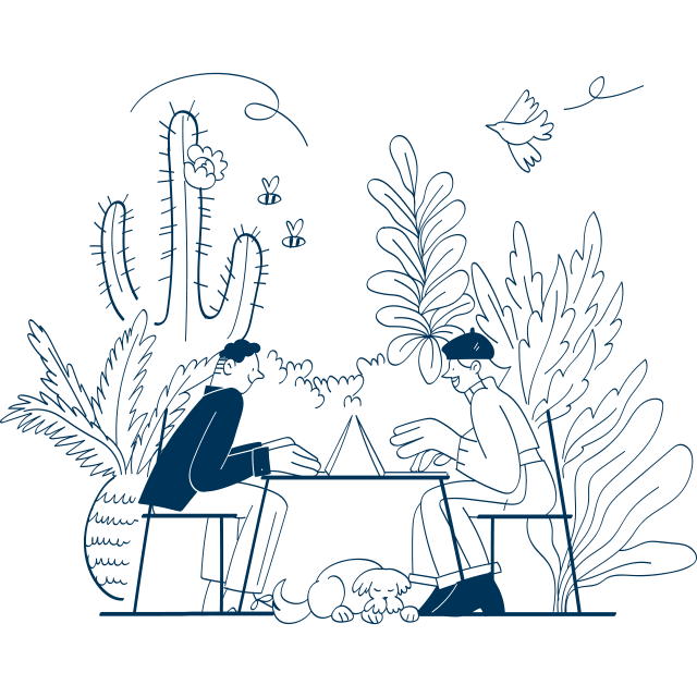 people working with nature background