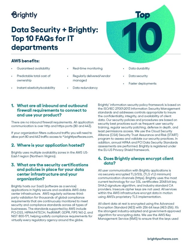 Cover Sheet - top 10 FAQs for IT Departments