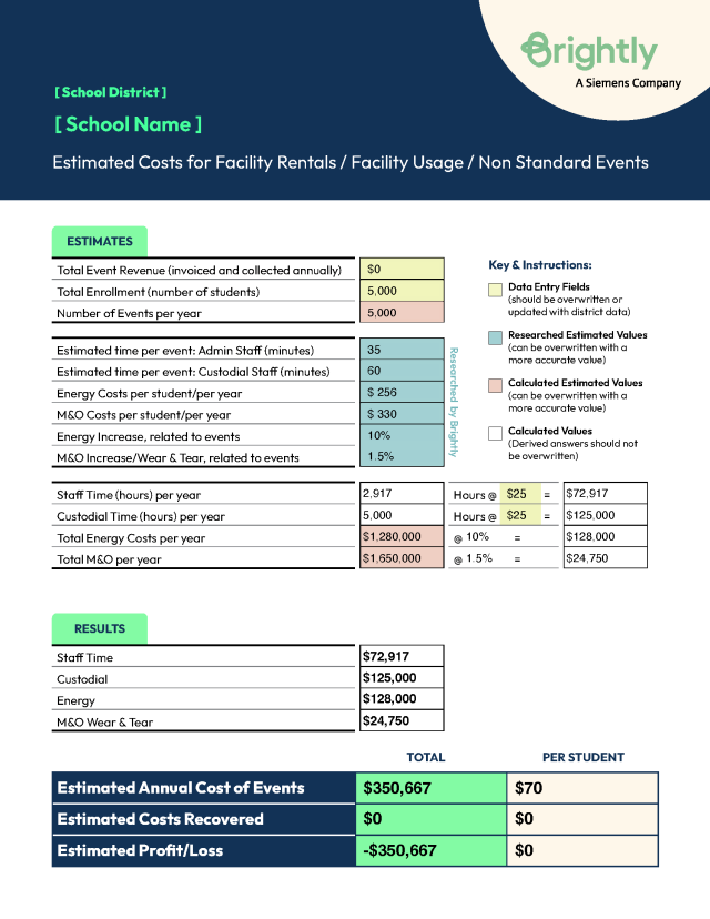 Brightly Education Estimates Form Image