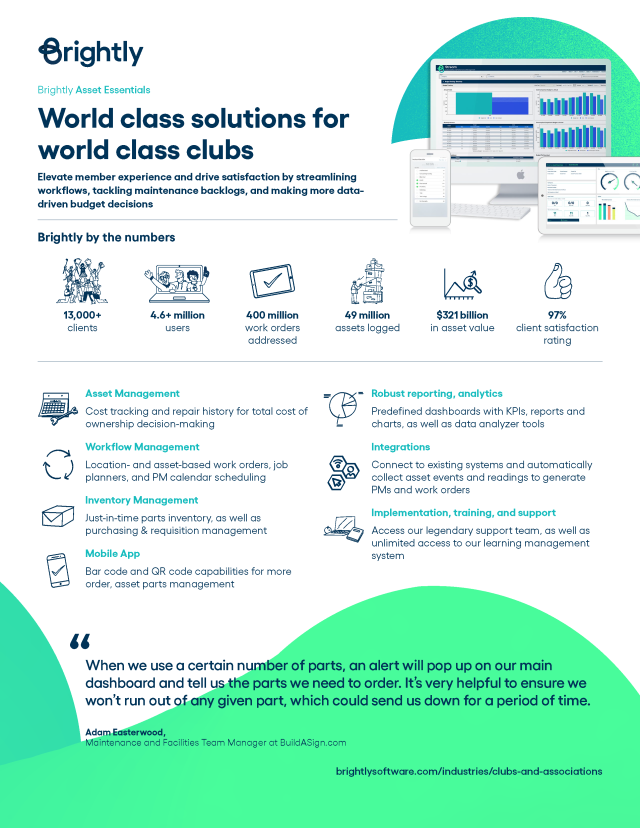 Brightly Asset Essentials: World class solutions for world class clubs