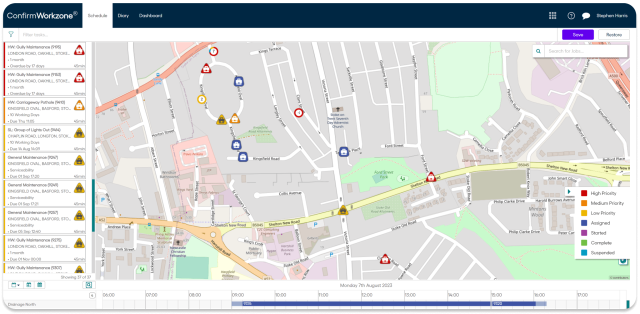 Screenshot of Confirm showing how it allows maintenance teams to centralize all operational and maintenance contractors