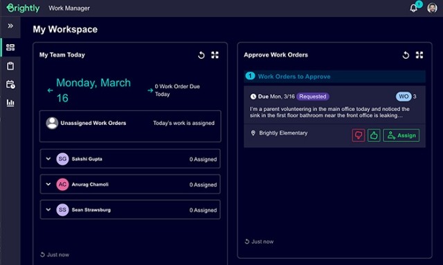 Work Manager for Education screen