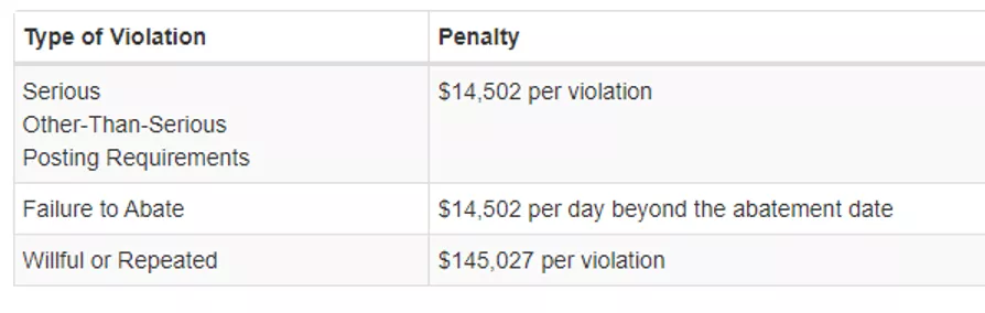 Automating Safety - 1 - Type of Violation Chart