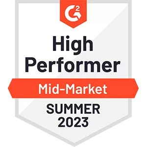 G2 High Performer Mid-Market Summer 2023