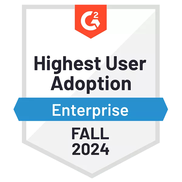 G2 Highest User Adoption Enterprise Spring 2024